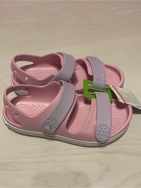 CROCS Pink Sandals with Lavender Straps